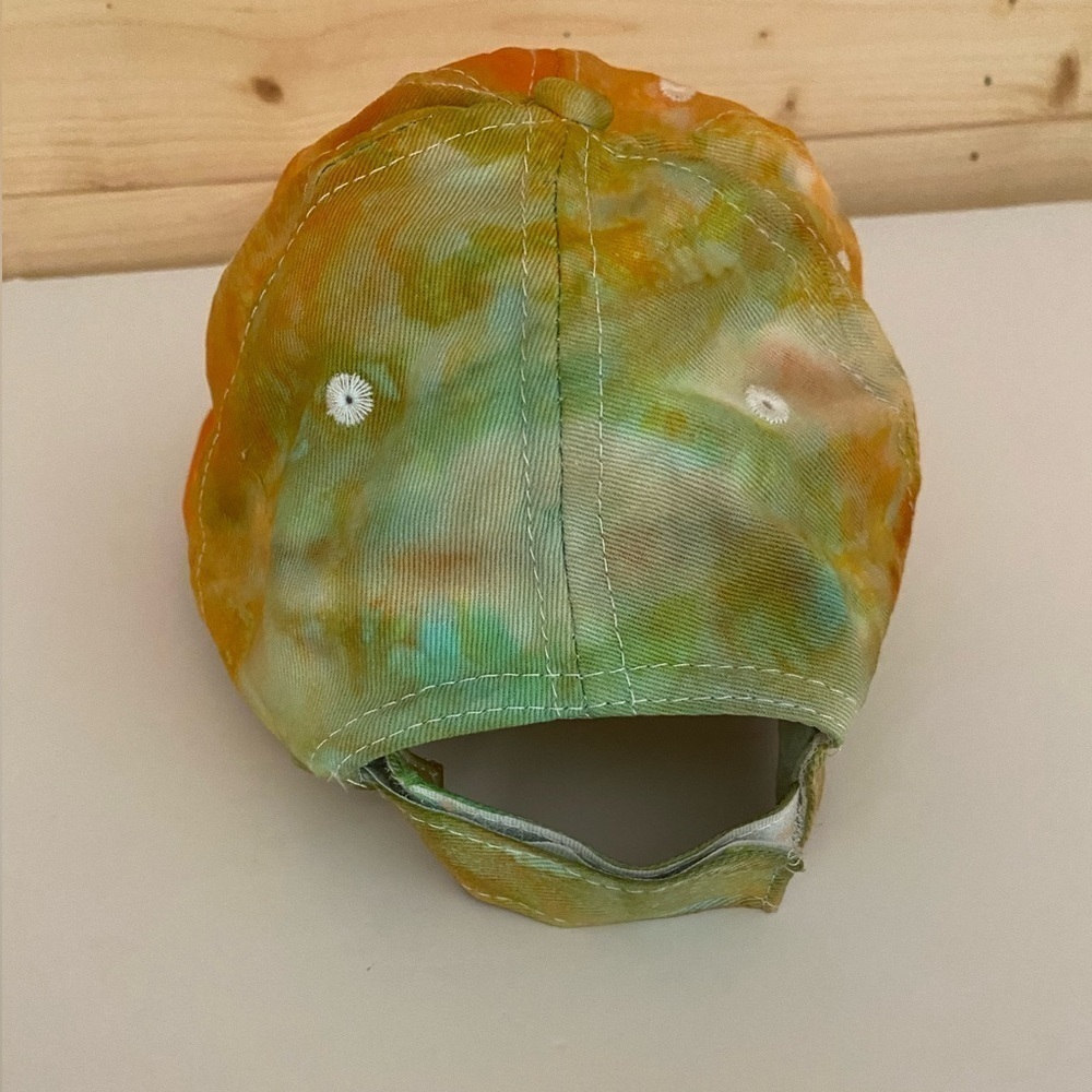 Handmade Vibrant Tie-Dye Adjustable Baseball Cap One of A Kind Street Style - Picture 8 of 9